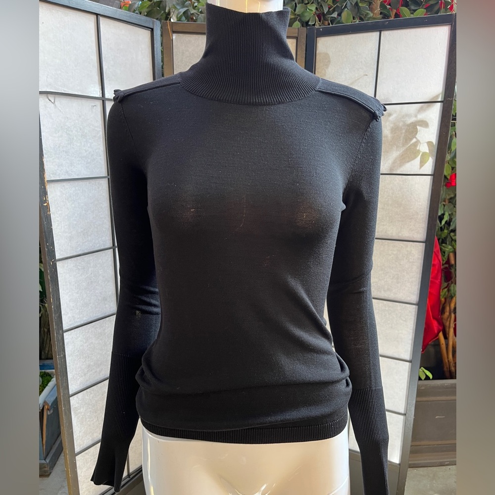 Burberry Black Ribbed Knit Sweater